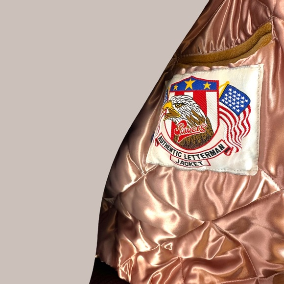 Vintage Authentic Powers Letterman Mens Varsity Jacket size L Maroon - Picture 12 of 12